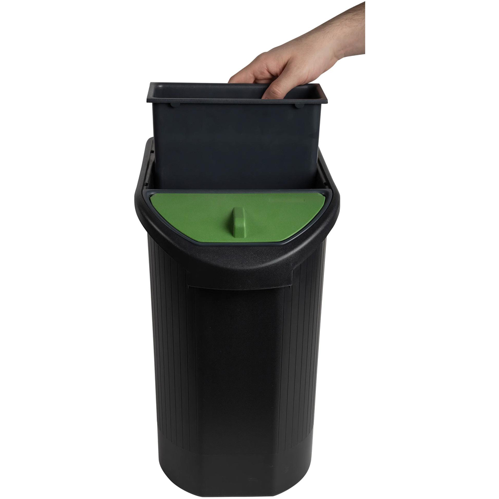 Exacompta Black and Grey Top Line Eco Waste Paper Bin 26L Image 6