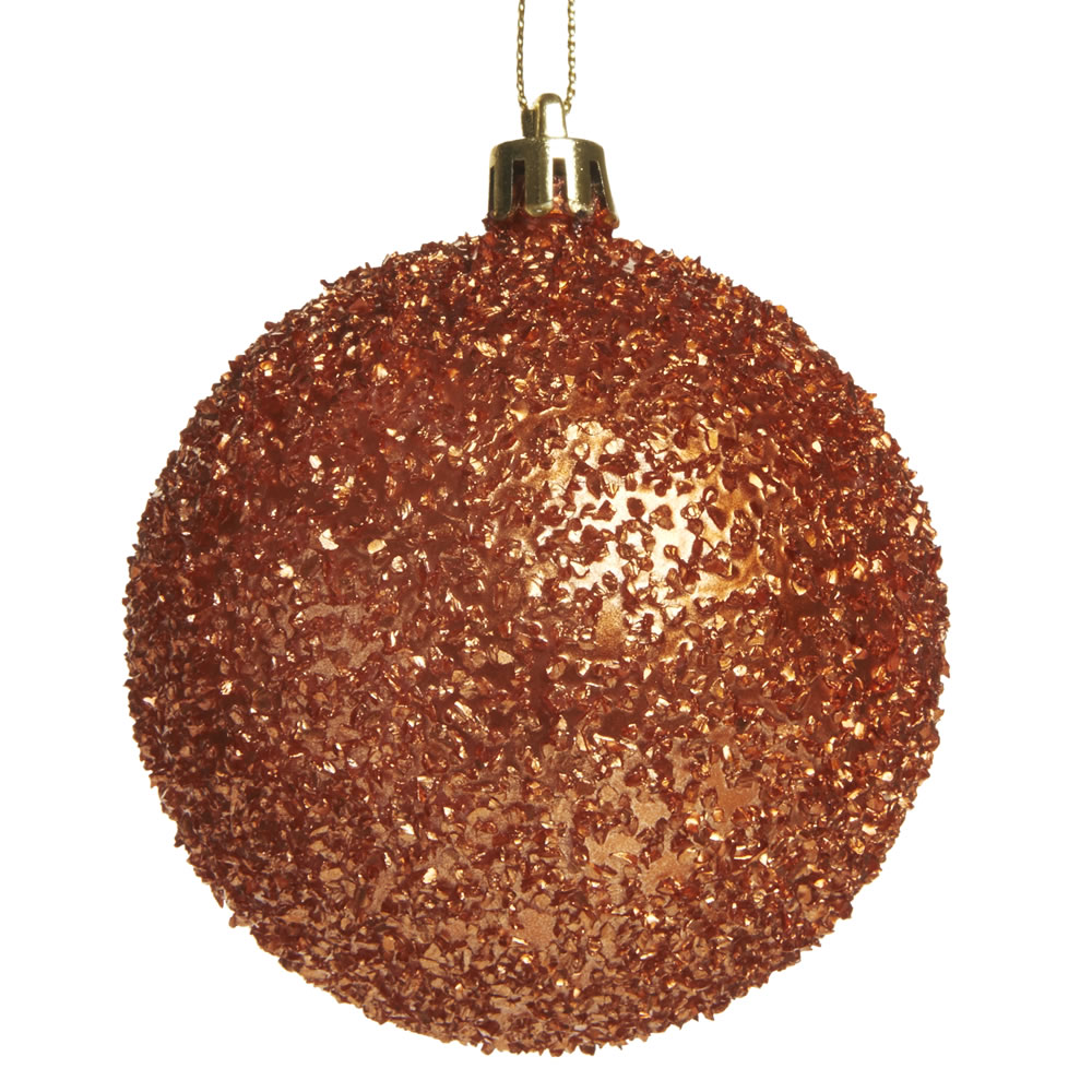 Wilko Country Christmas Textured Copper Christmas Bauble Image 1