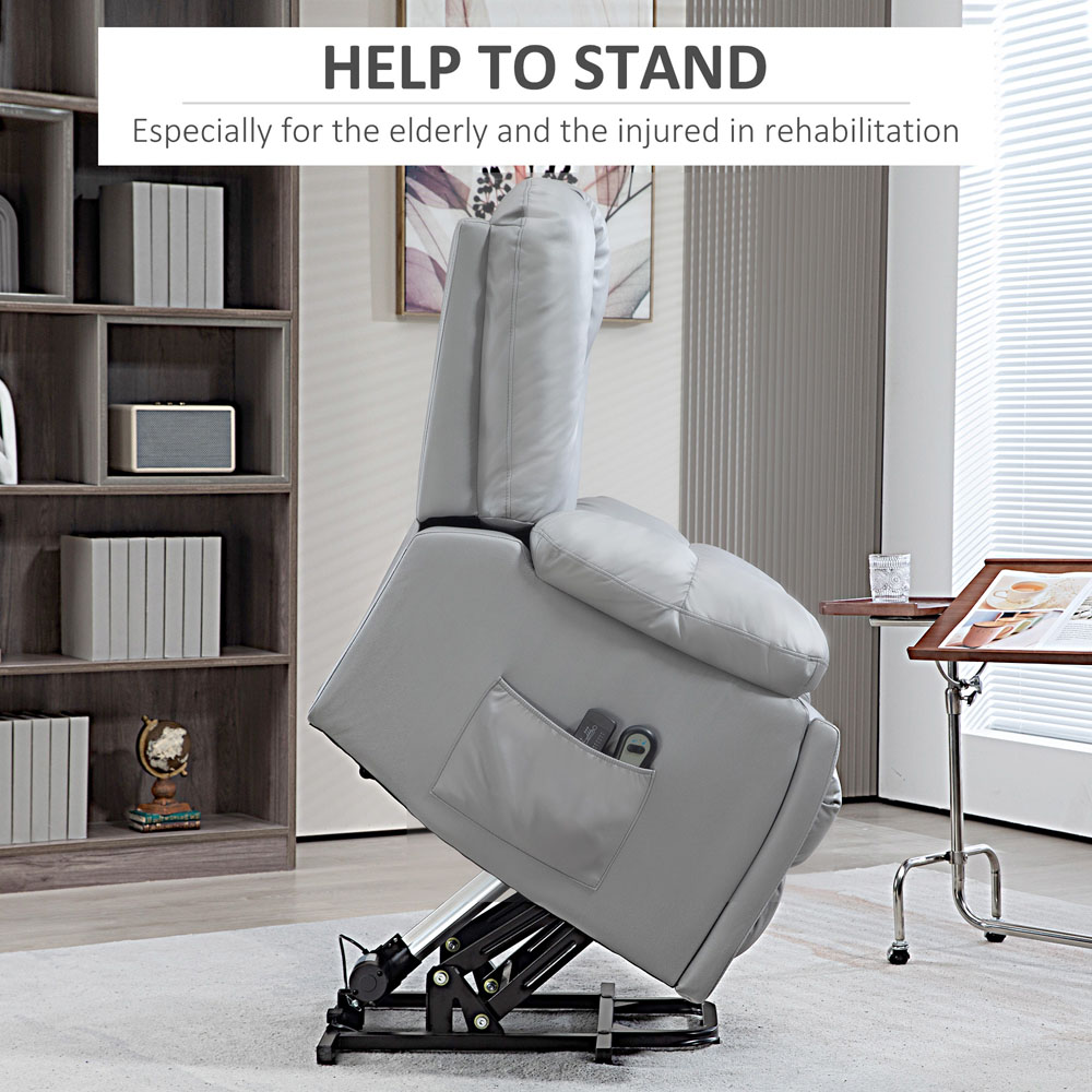 HOMCOM Charcoal Grey Riser and Recliner Chair Image 4