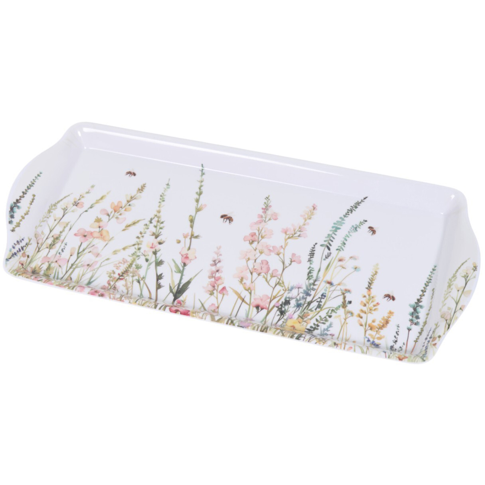 Floral Bees Drinks Tray White Image 2