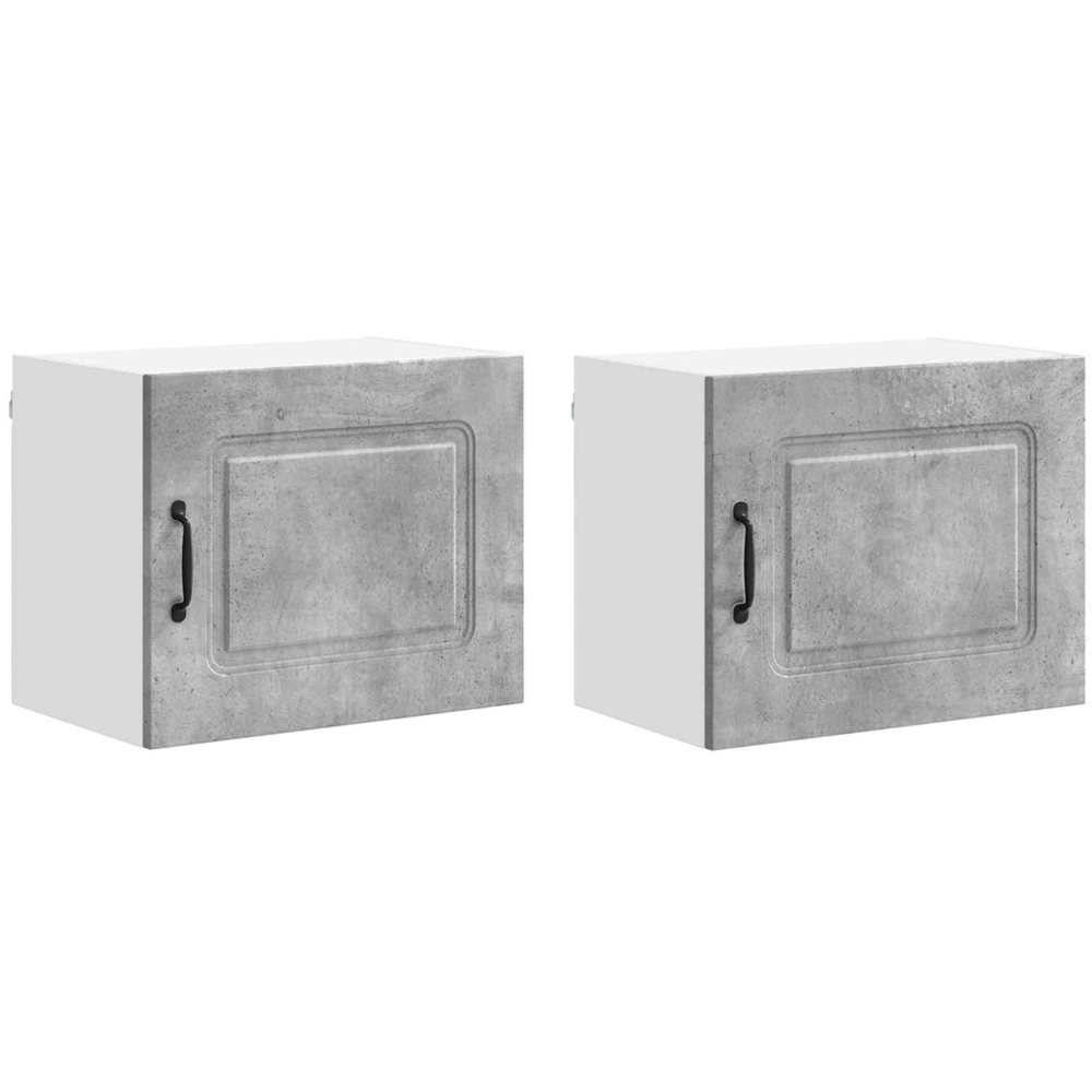 vidaXL Kalmar Single Door Concrete Grey Wall Mounted Wide Kitchen Cabinet Set of 2 Image 8