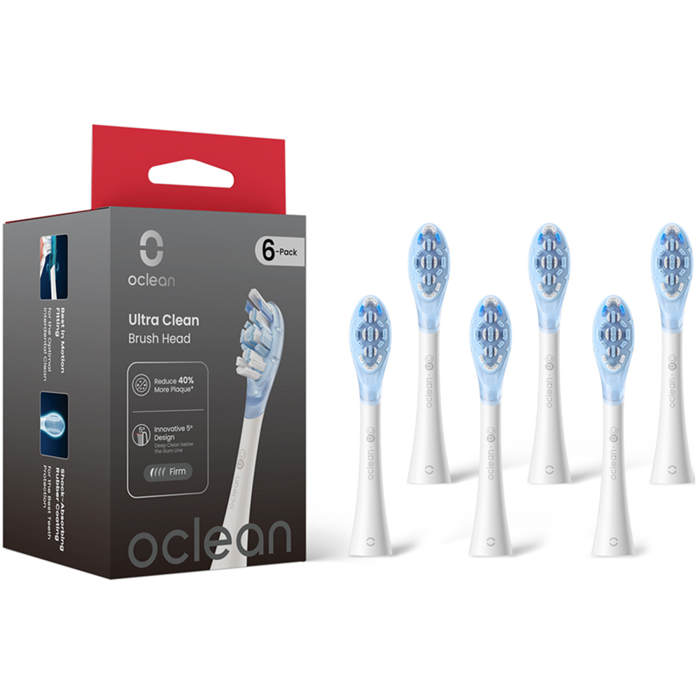 Oclean Ultra Clean White Brush Head 6 Pack Image 1