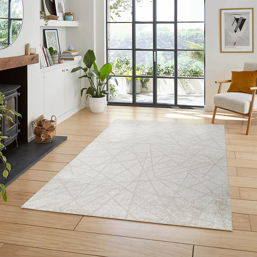 Desire Rugs Perla Beige Modern Abstract Linear Axis Design Rug 160 x 230cm Image 6