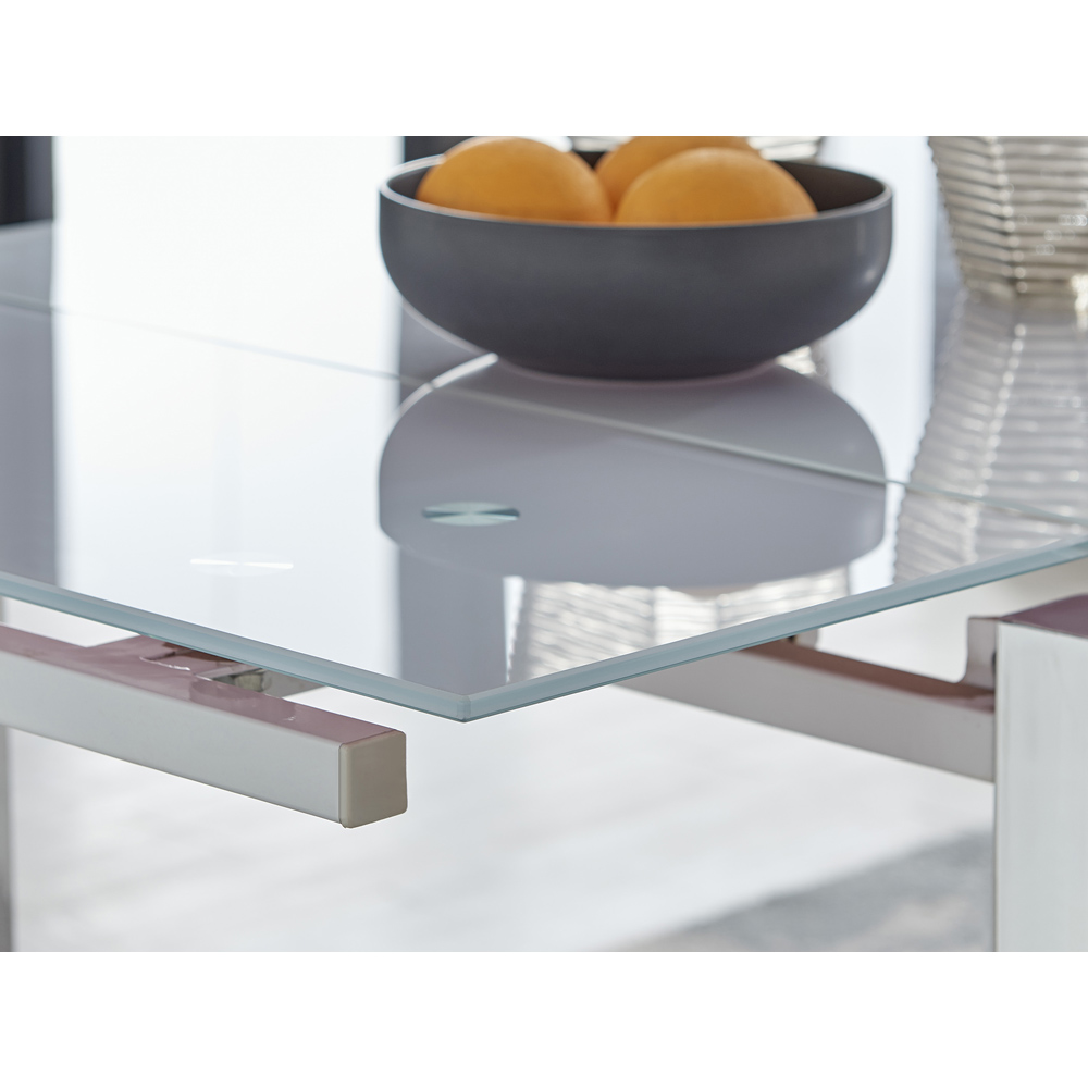 Furniturebox Fonti Valera 6 Seater Dining Set White and Chrome Image 3