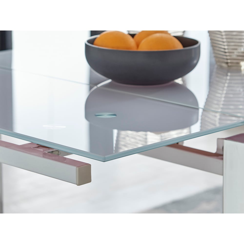 Furniturebox Fonti Valera 4 Seater Dining Set White and Chrome Image 3