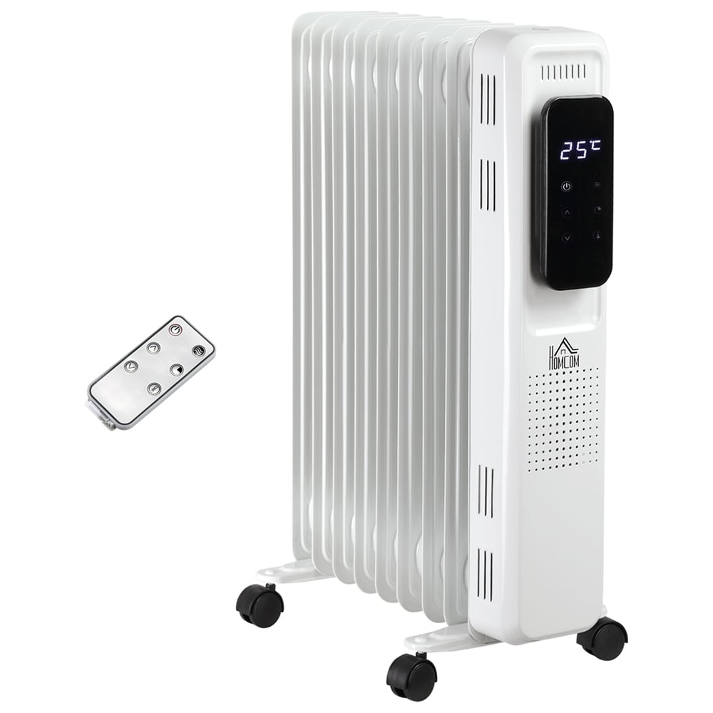 HOMCOM White Oil Filled Portable Heater 2180W Image 1
