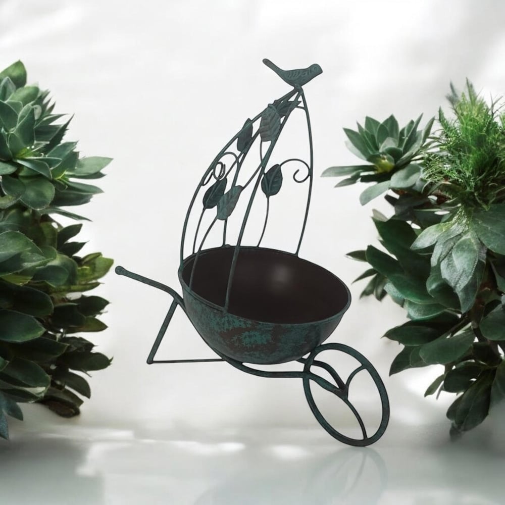 Acacia Home Green Metal Garden Planter 36cm Image 3