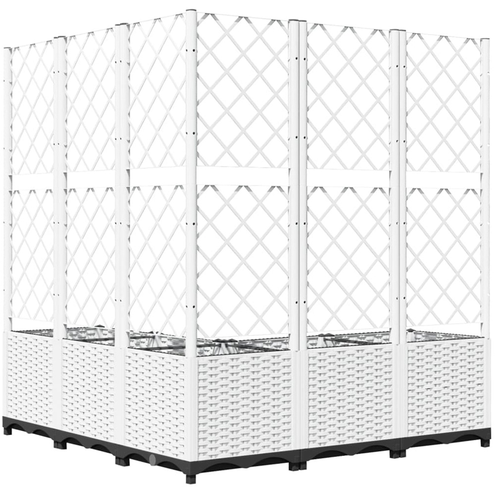 vidaXL White Polypropylene Garden Planter with Trellis 120 x 120 x 136cm Image 5