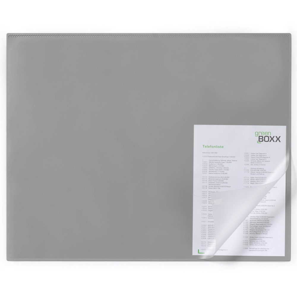 Durable Grey Clear Overlay Edge Protector Desk Mat 65 x 50cm Image 2