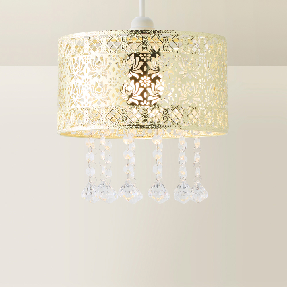 ValueLights Enna Modern Gold Jewel Droplet Ceiling Pendant Light Shade Image 5