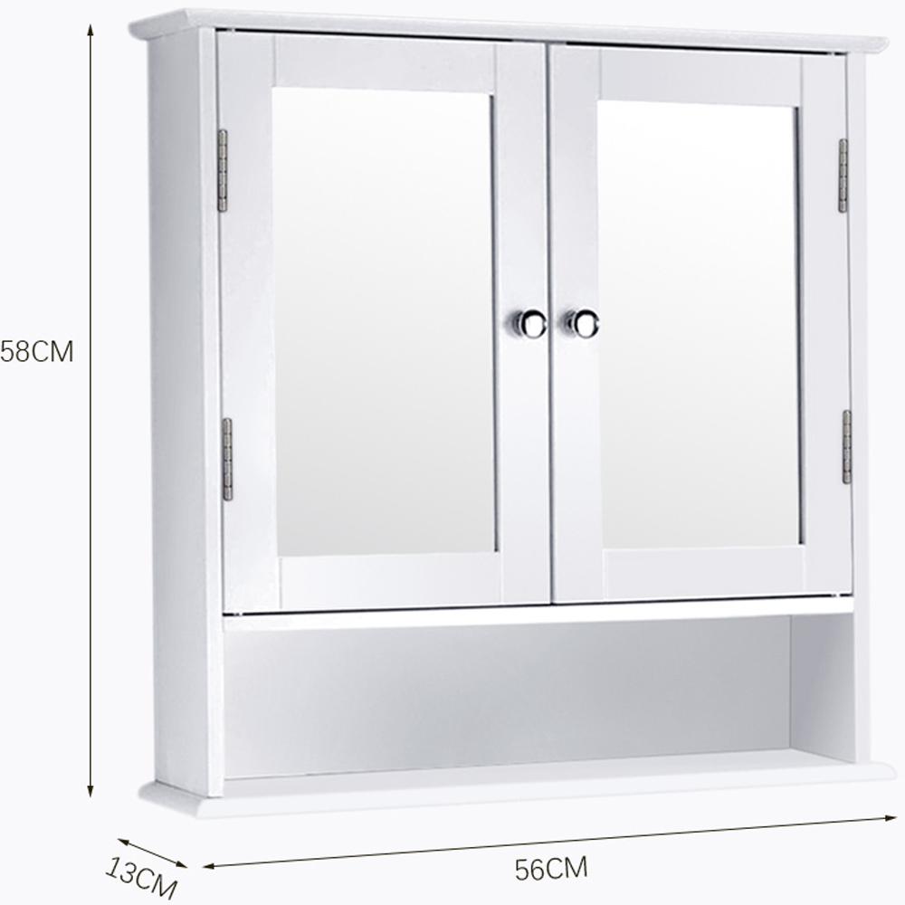 H&O Direct Double Door Wall Mounted Mirror Storage Cabinet Image 5