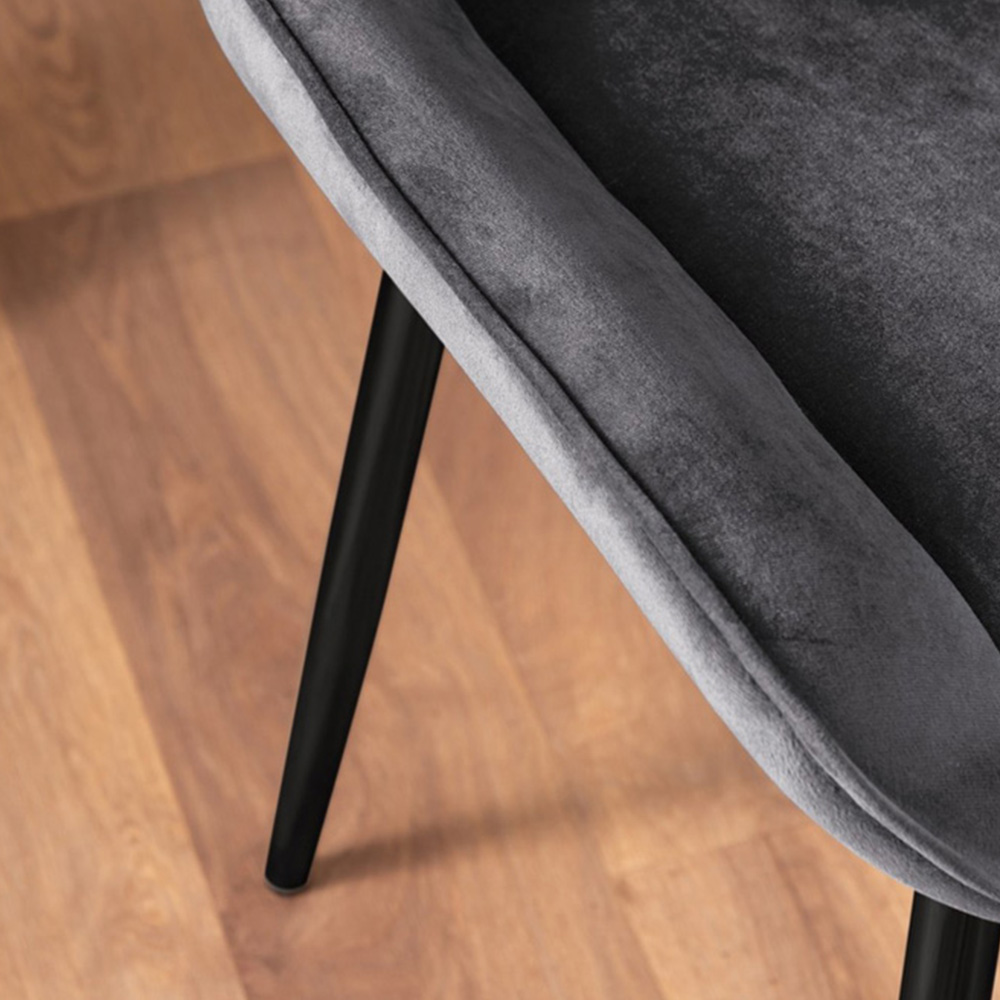 Furniturebox Arona Cesano 6 Seater Round Dining Set Grey and Chrome Image 7