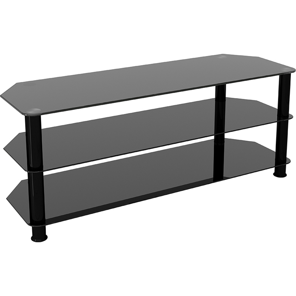 AVF Classic 3 Shelf Black Glass Corner TV Stand Image 2