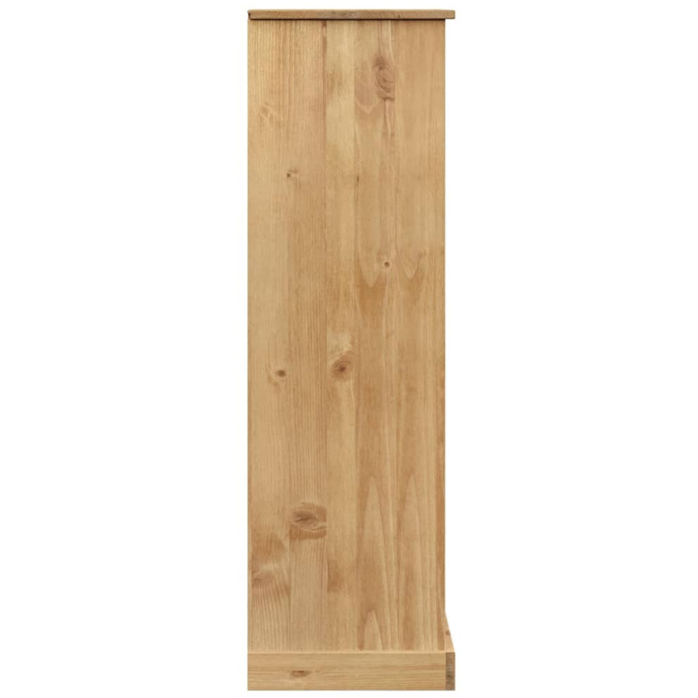vidaXL 3 Door 3 Shelf Brown Pine Wood Bookcase Image 6