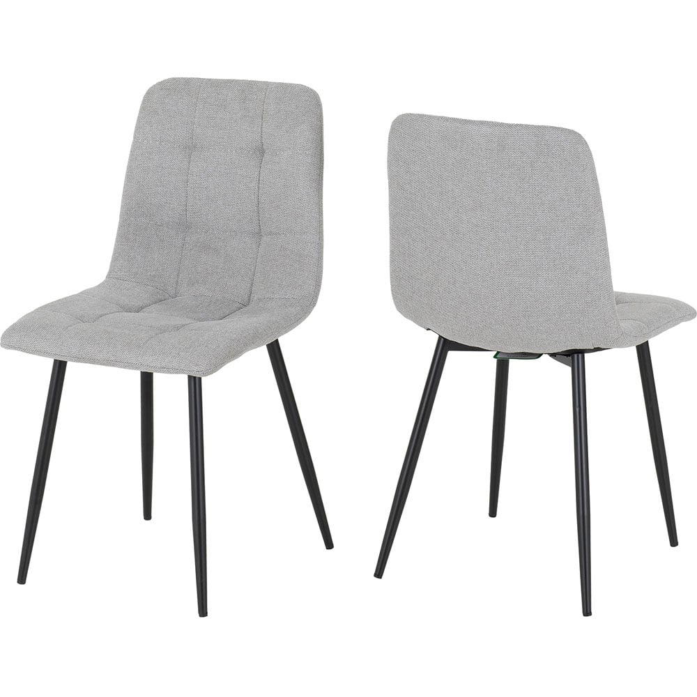 Seconique Fenton 4 Seater Dining Set White and Light Grey Fabric Image 5
