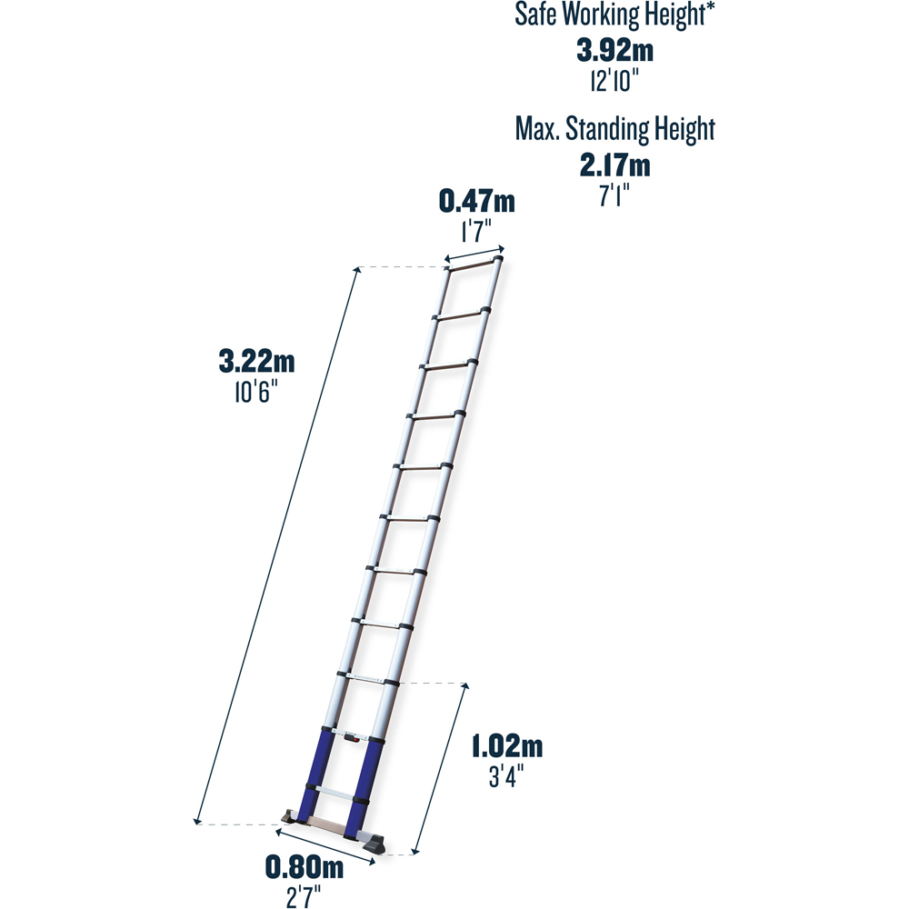 Werner Telescopic Ladder 3.2m Image 4