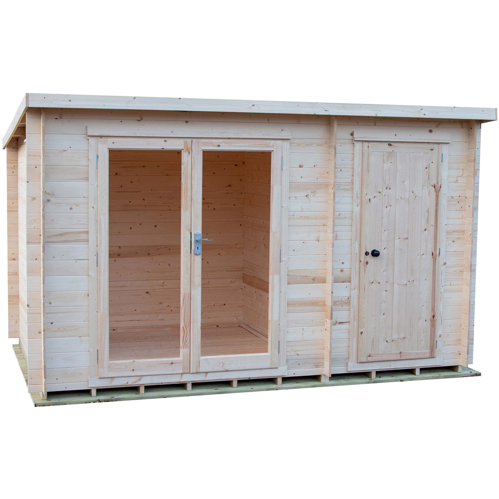Shire Walsoken 8 x 12ft Double Door Pressure Treated Log Cabin Image 1