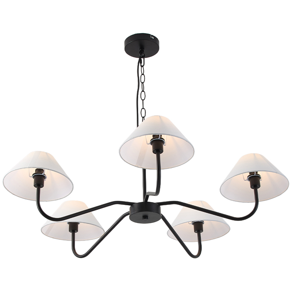 Living and Home 5 Light Modern Black Iron E14 Chandelier Image 2