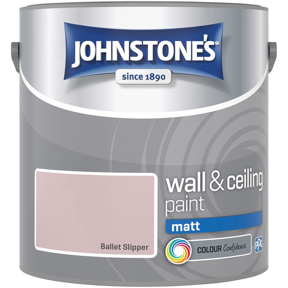 Johnstone's Walls & Ceilings Ballet Slipper Matt Emulsion Paint 2.5L Image 2