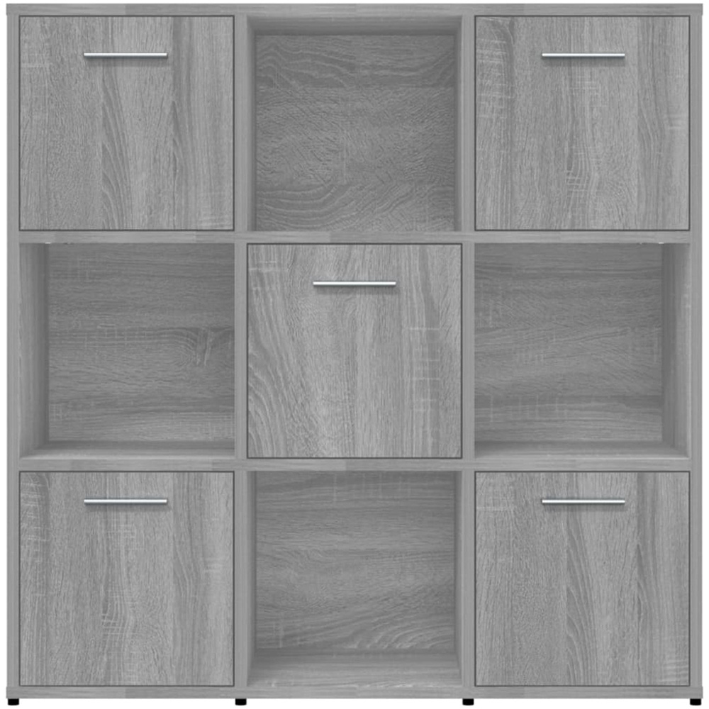 vidaXL 5 Door 4 Shelf Grey Sonoma Oak Bookcase Image 3