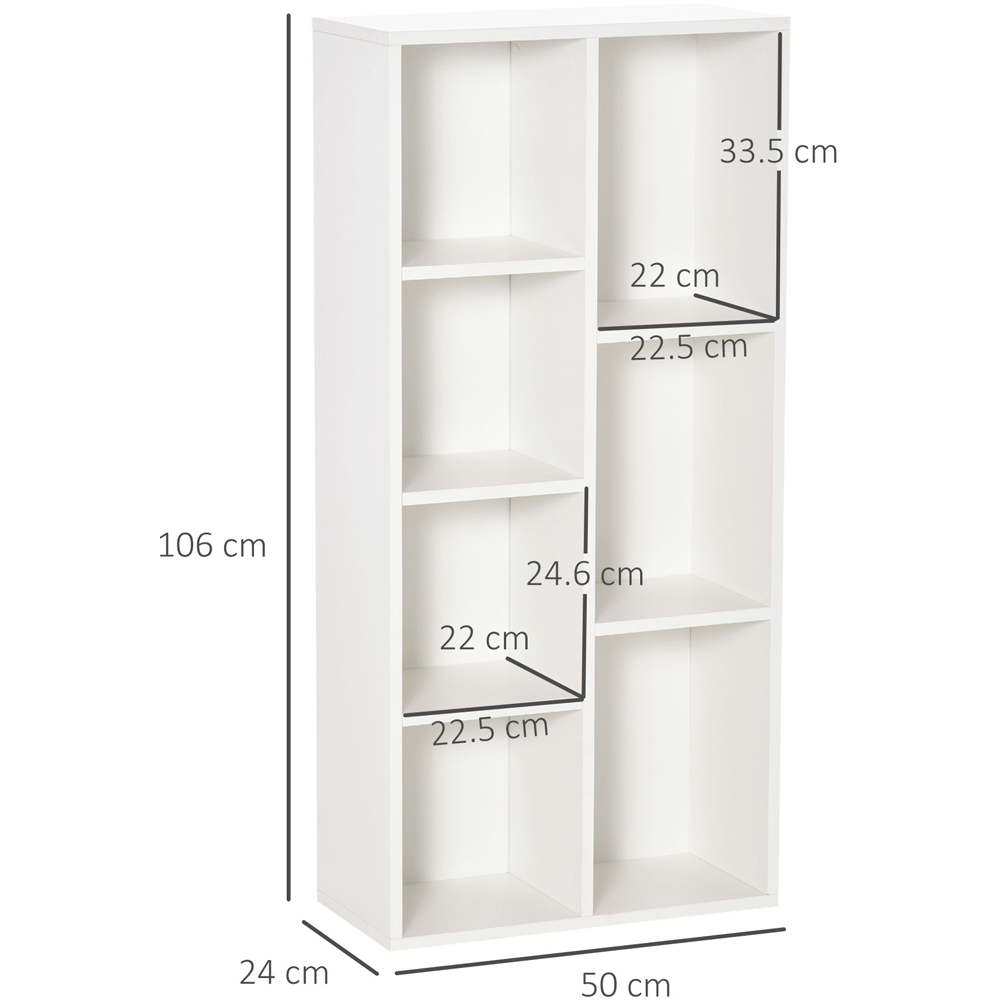 Portland 7 Shelf White Bookcase Image 7