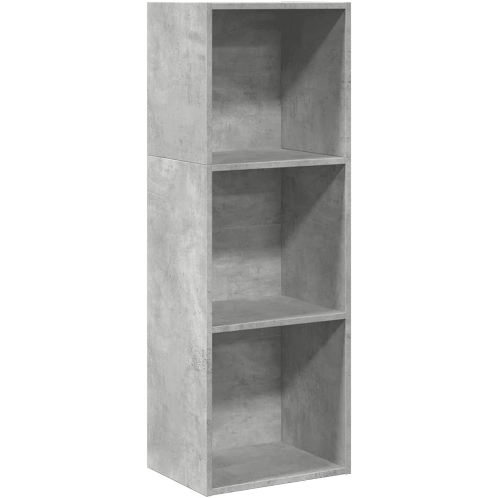 vidaXL 3 Shelf Concrete Grey Bookcase Image 2
