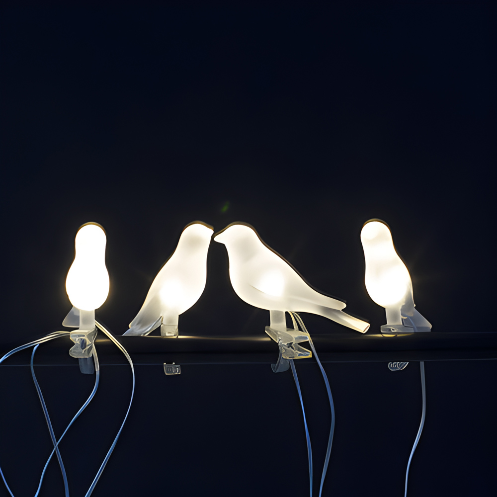 Avilo Hand-Painted Clip-On Bird Decoration with Solar Light 5 Pack Image 6