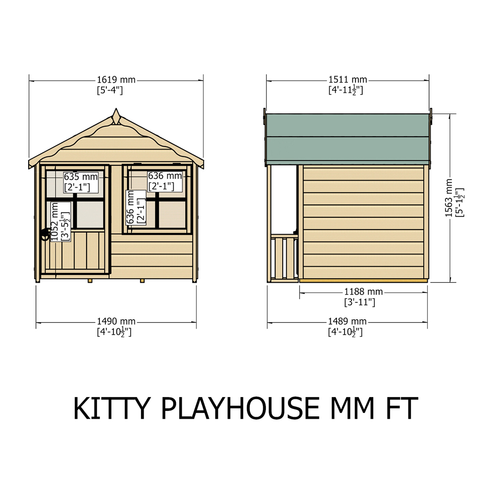 Shire 5 x 4ft Kitty Playhouse Shed Image 4
