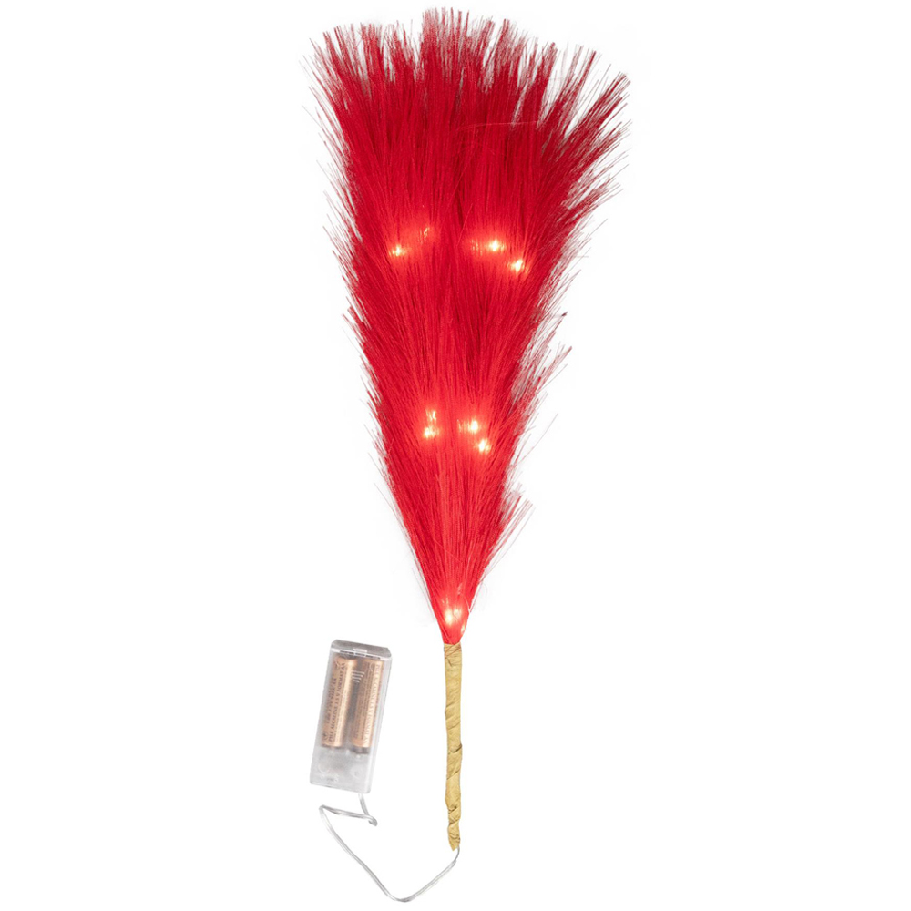 Shatchi Pre Lit Red Pampas Grass 45cm Image 1