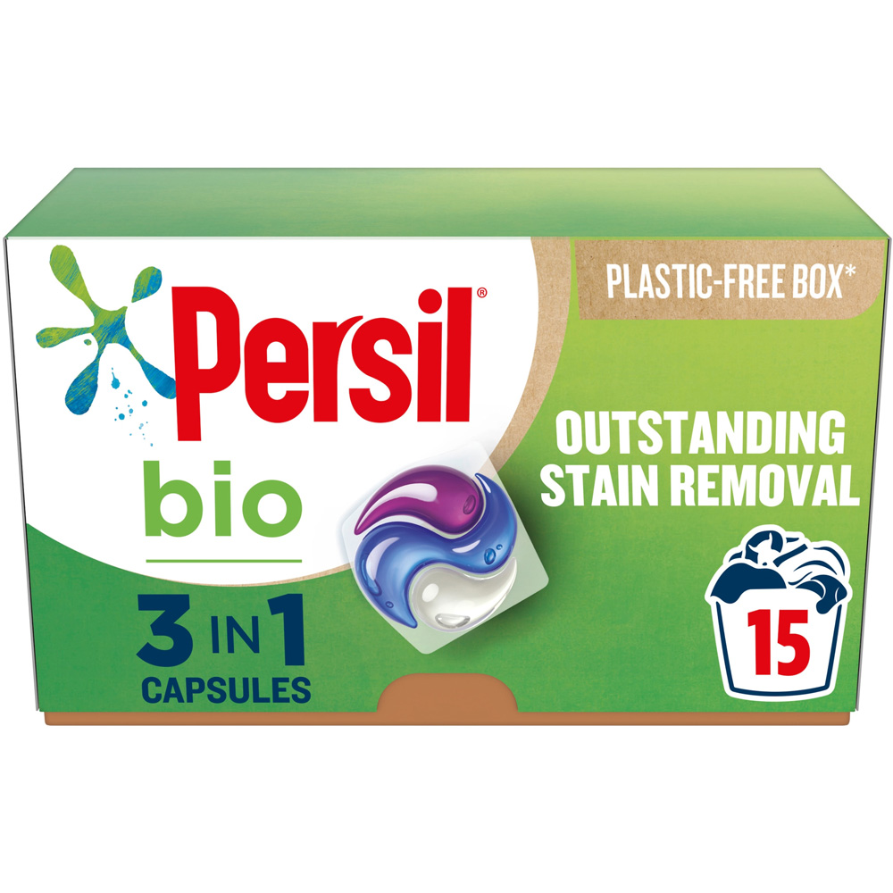 Persil Bio 3 in 1 Laundry Washing Capsules 15 Washes Image 2