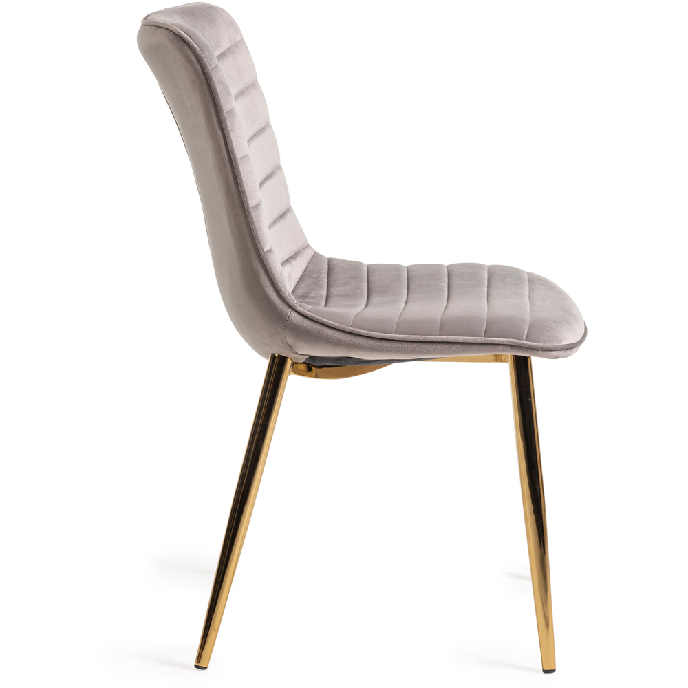 Bentley Designs Rothko Set of 2 Grey Velvet Dining Chair Image 4