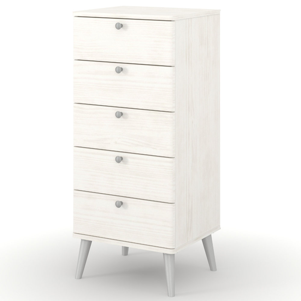 Core Products Augusta Curve 5 Drawer Narrow Chest of Drawers Image 2