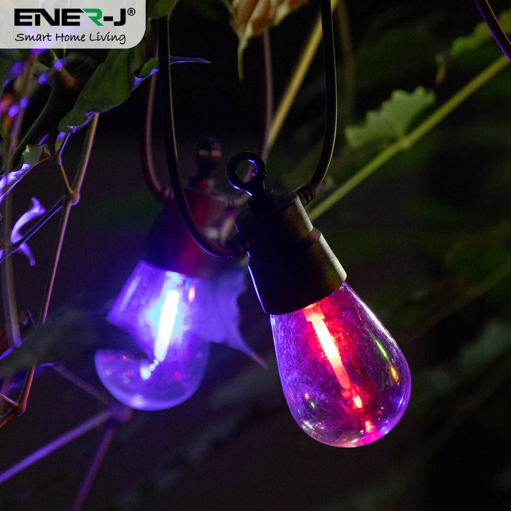 ENER-J Solar RGB Meteor Show String Lights with 10 Lamps 10m Image 3