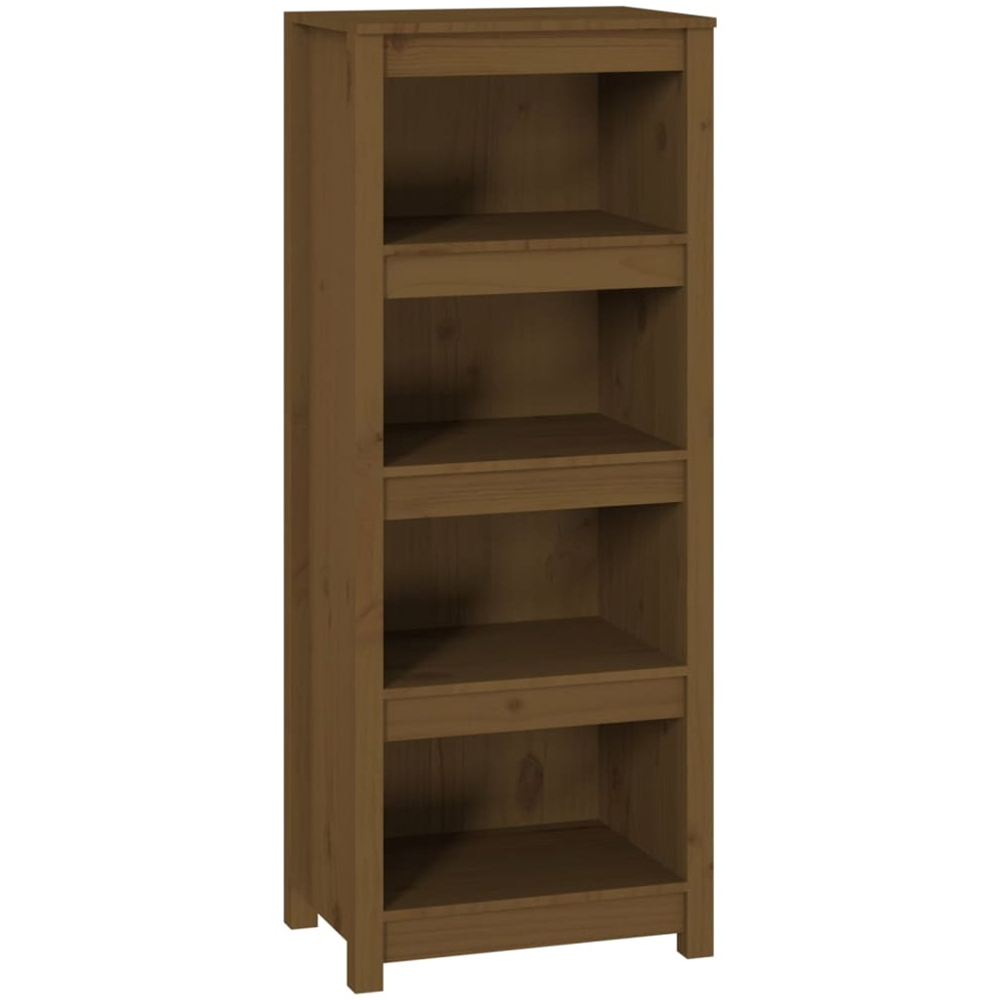 vidaXL 4 Shelf Honey Brown Solid Pine Wood Bookcase Image 2