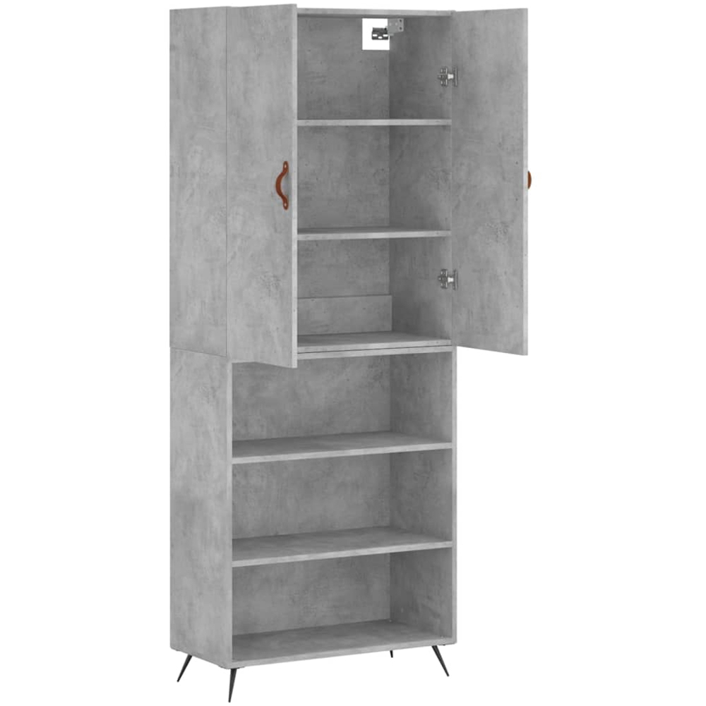 vidaXL 2 Door 3 Shelf Concrete Grey Highboard Image 4