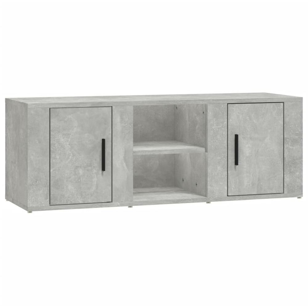 vidaXL 2 Door 2 Shelf Concrete Grey TV Cabinet Image 2