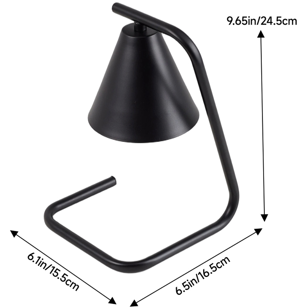 Living and Home Black Minimalist Dimming Candle Warmer Lamp Image 8