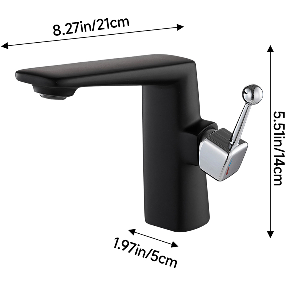 Living and Home Black Metal Basin Mixer Tap Image 7