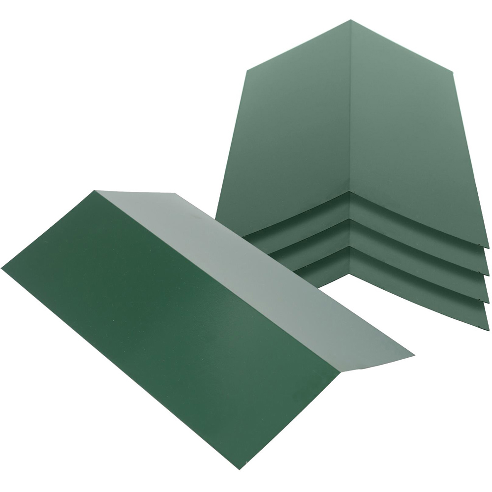 Harbour Housewares Green Galvanised Steel Roofing Ridge Cap 30 x 60cm 5 Pack Image 1