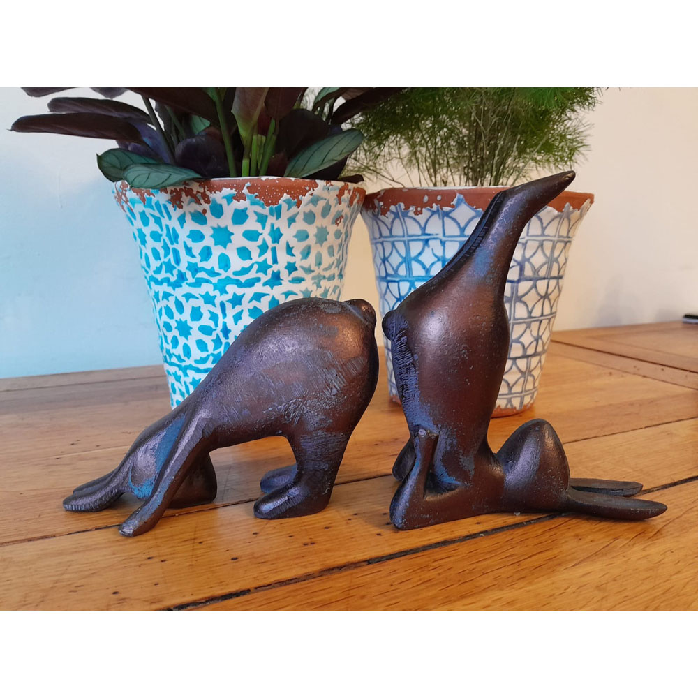 Inspirational Gifting 2 Piece Yoga Bunnies Polystone Resin Garden Ornament Set Image 2
