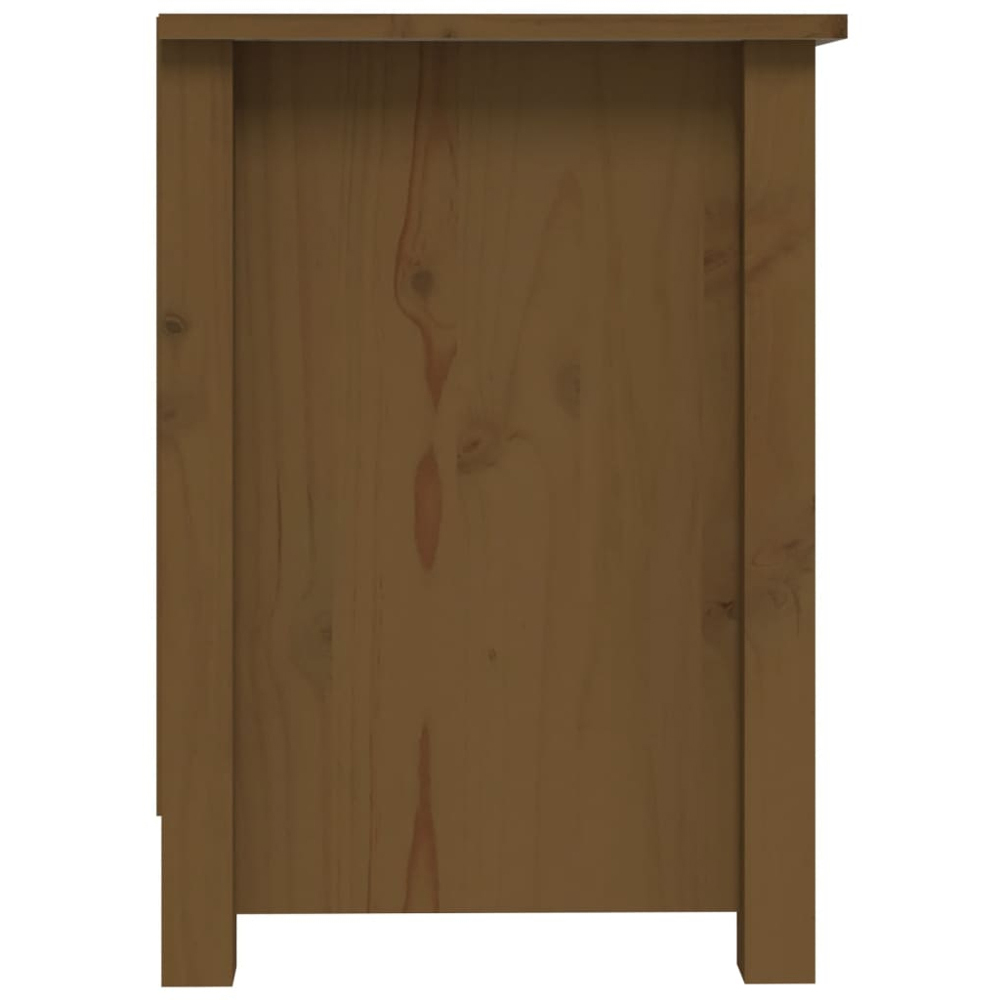 vidaXL 2 Drawer 4 Shelf Honey Brown Solid Pine Wood TV Cabinet Image 5