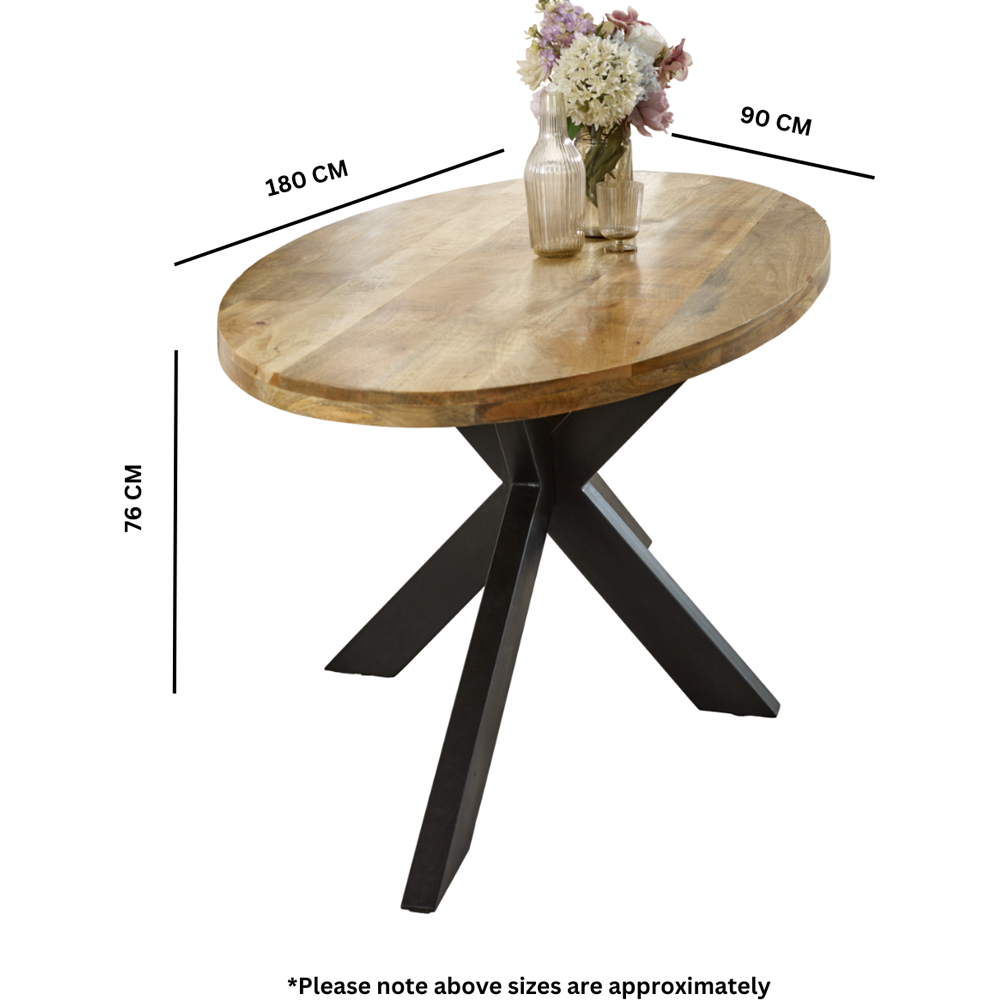 Brooklyn Surrey 6 Seater Solid Wood and Metal Oval Dining Table Image 9
