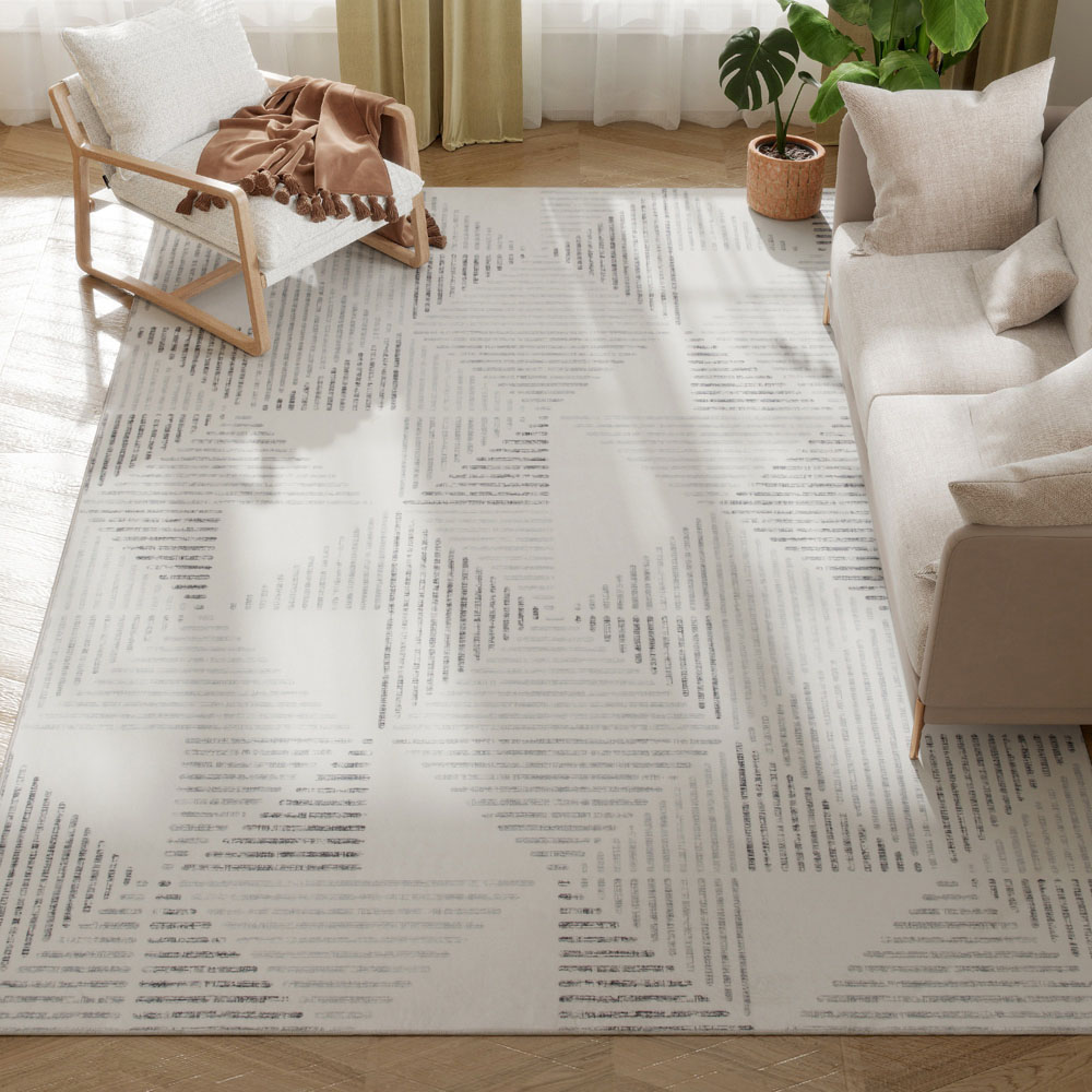 HOMCOM Grey Geometric Non Slip Rug 200 x 290cm Image 4