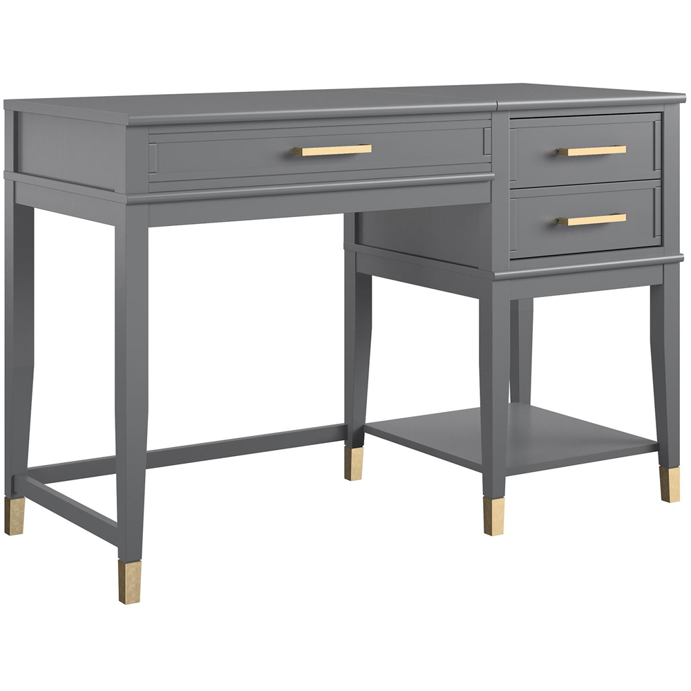 Dorel Home Westerleigh 2 Drawer Single Shelf Graphite Grey Lift Desk Image 2