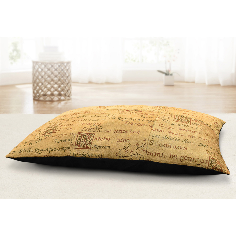 Velosso Gold Jacquard Latin Script Woven Non-Slip Lounging Cushion 58 x 85cm Image 4