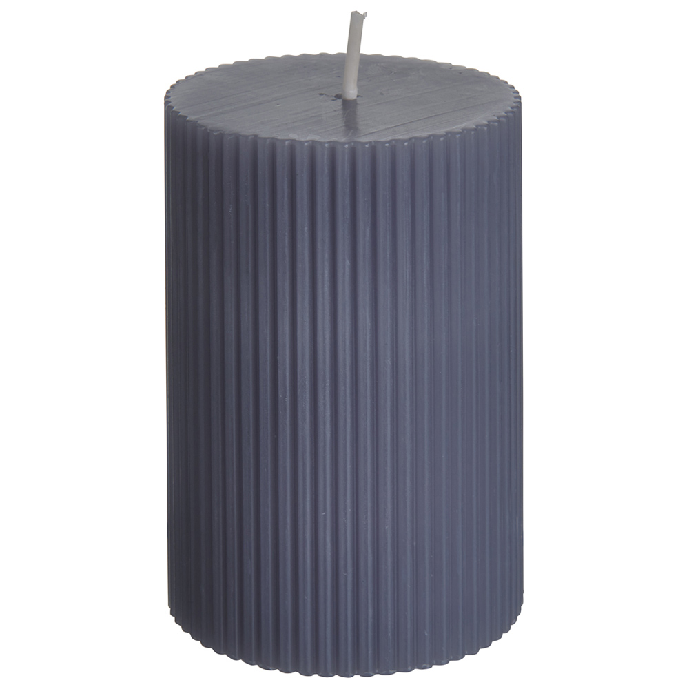 Wilko Greylac Ribbed Candle Image 1