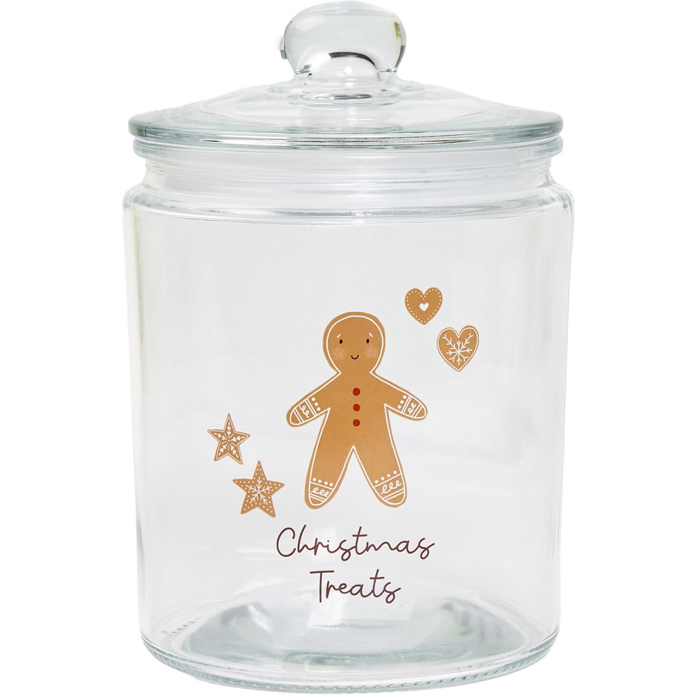 Christmas Treats Glass Storage Jar Image 1
