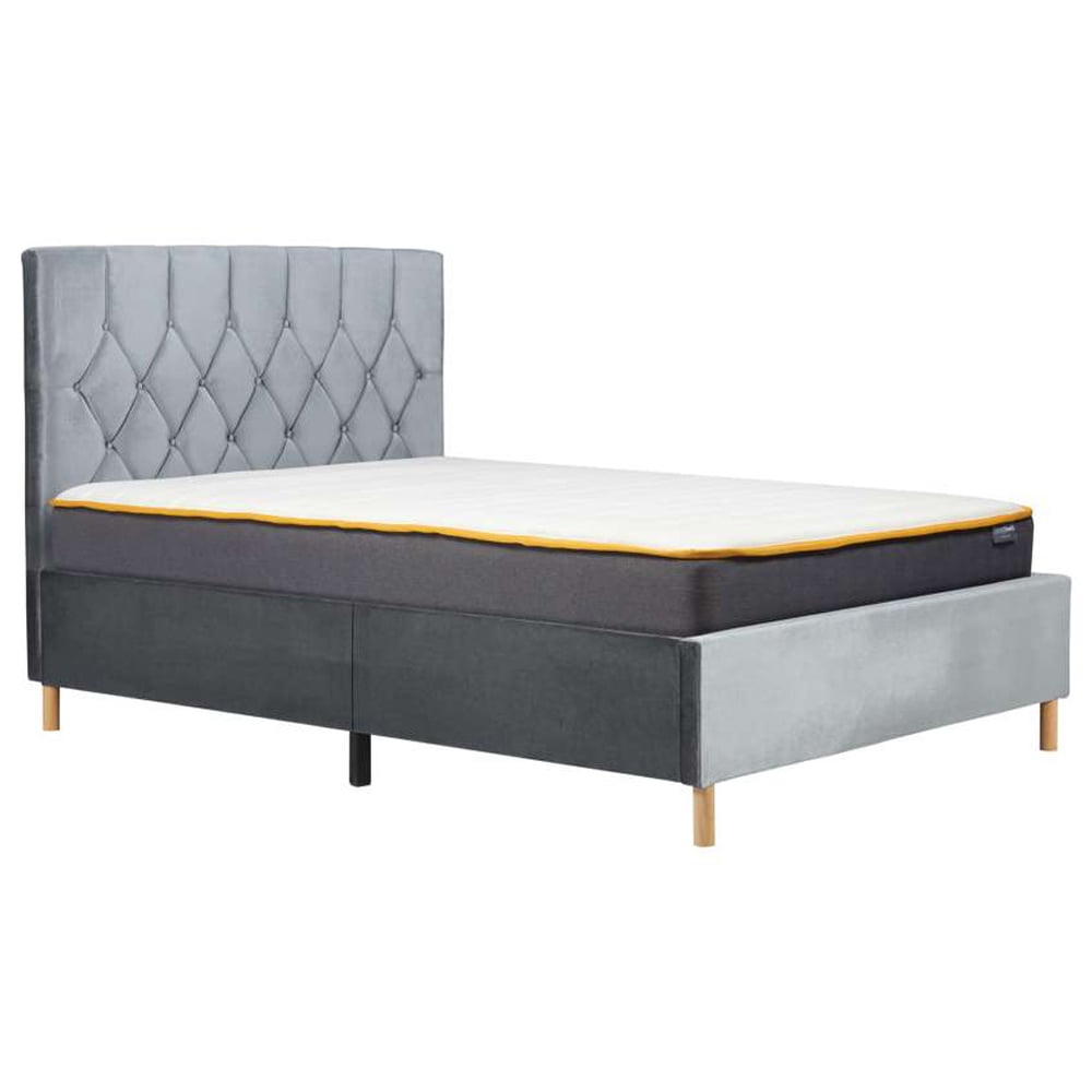 Loxley Small Double Grey Fabric Bed Image 3