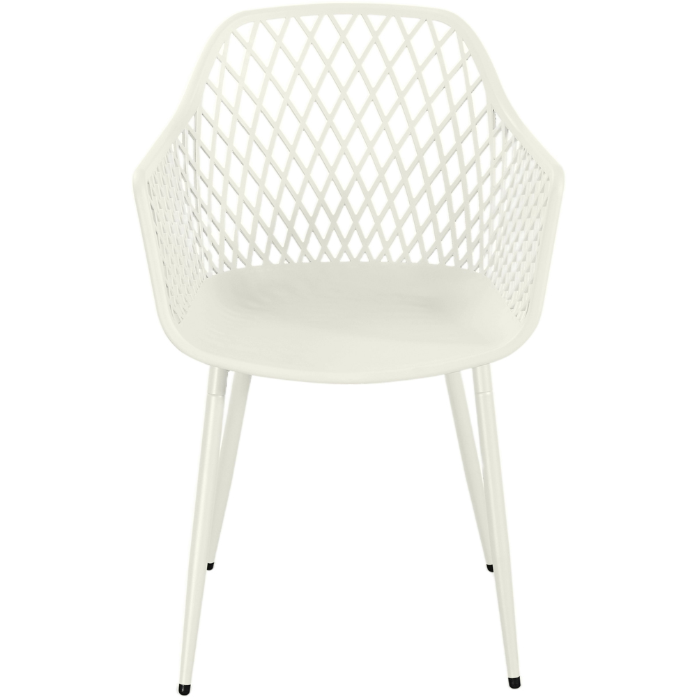 Core Products Set of 2 White Lattice Back Design Garden Bistro Armchair Image 3
