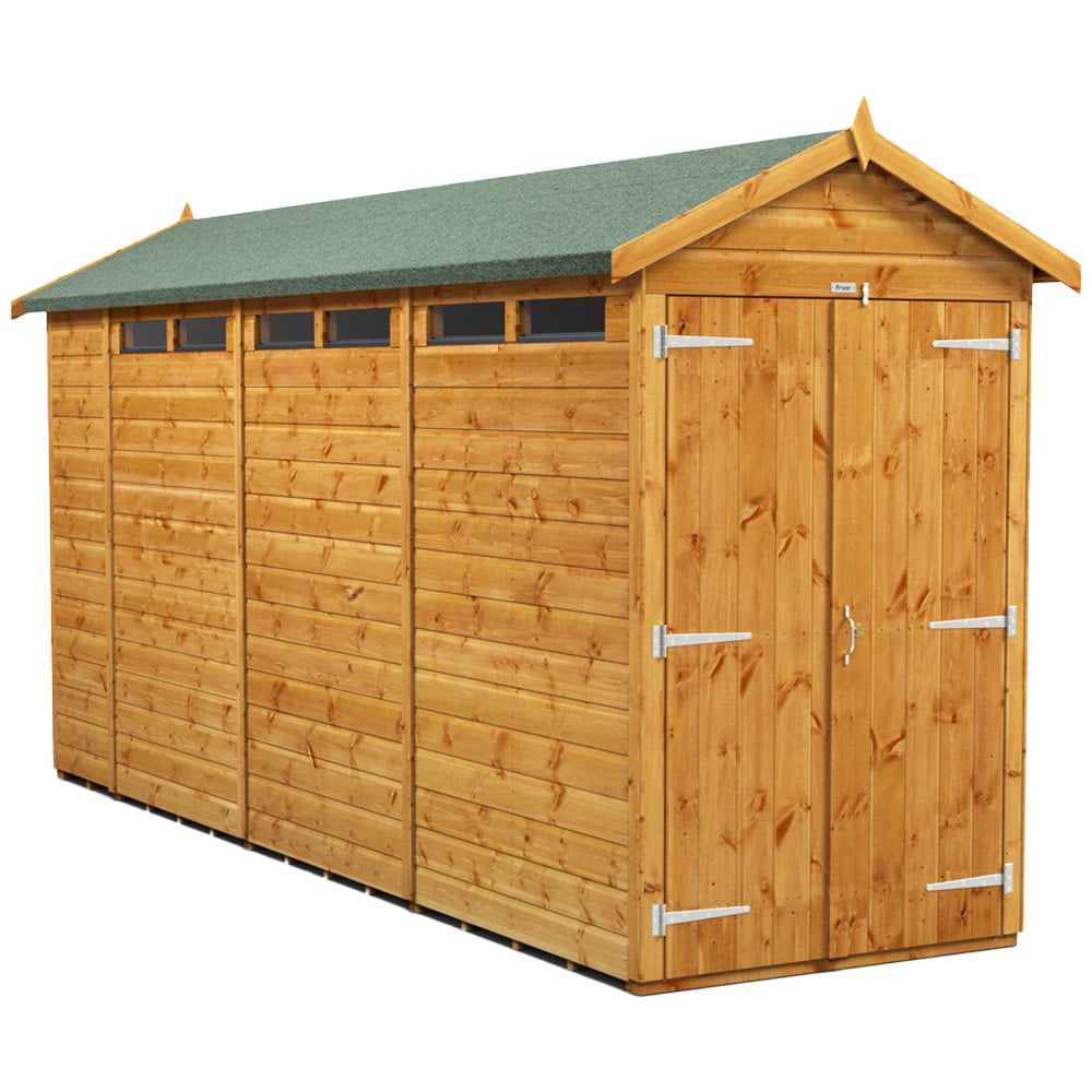Power Sheds 14 x 4ft Double Door Apex Security Shed Image 1